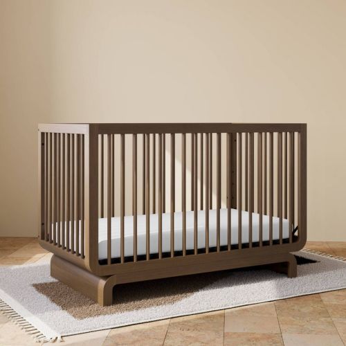 Storkcraft Santorini 5-In-1 Convertible Crib with Toddler Guardrail - Hazelnut
