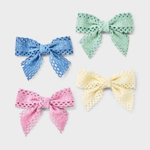 Girls' 4pk Lace Bow Clips Set - Cat & Jack™️