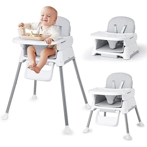 Bellababy 3 in 1 Baby High Chair, Convertible Baby High Chair Adjustable for Babies and Toddlers, Stable/Compact/Light Weight/Portable/Easy to Clean