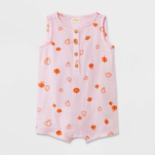 Baby Halloween Gauze Pumpkin Romper - Cat & Jack™ Pink 3-6m