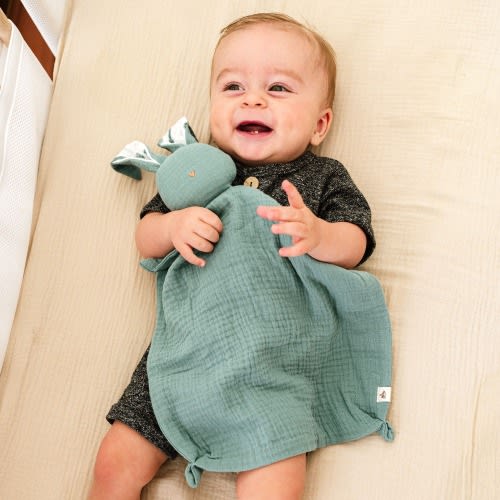 Bunny comforter made of organic cotton | Muslin comforter as a baby gift for birth | Comforters & cuddly toys for babies