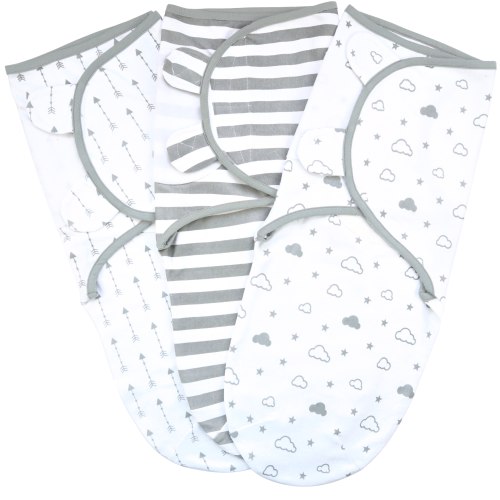 Mama Cheetah Baby Swaddle Blanket, Easy Swaddle Sleep Sack, Adjustable Swaddle Wrap, Infant and Newborn Swaddles, Babies Boy Girl, 3 Pack Organic Cotton, Grey