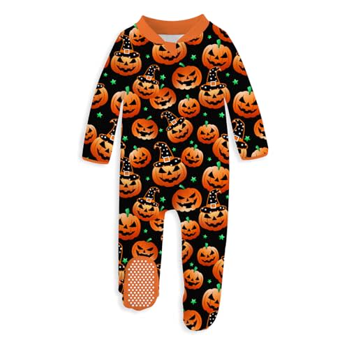 uideazone Baby Girls Footed Pajamas Zip-Front One-Piece Sleeper Non-Slip Footie Cute Pattern Jumpsuit PJs 0-12 Month
