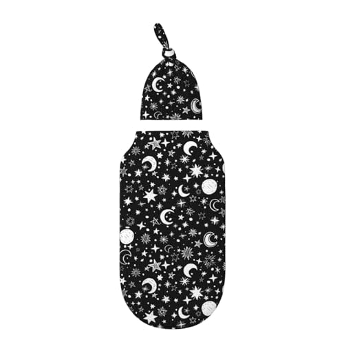 Moon and Star Swaddle Blankets Soft Receiving Blanket Baby Swaddle Wrap for Baby Girls Boys