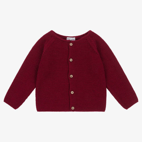 Mebi - Red Knitted Baby Cardigan | Childrensalon Outlet
