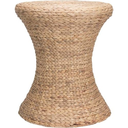 Household Essentials Hourglass Water Hyacinth Wicker Table, Natural