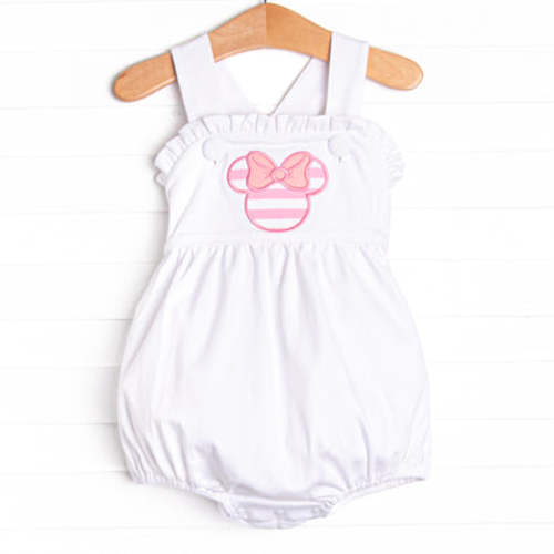 Mouse Memories Ruffle Sunsuit, White – Stitchy Fish