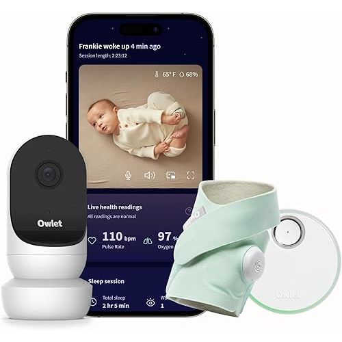 Owlet® Dream Duo Smart Baby Monitor: FDA-Cleared Dream Sock® Plus Owlet Cam - Tracks & Notifies for Pulse Rate & Oxygen While Viewing Baby in 1080p HD WiFi Video