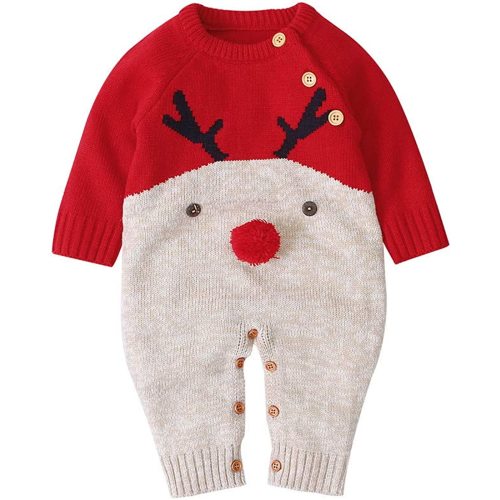 CIYCUIT Baby Boy Girl Christmas Outfit Newborn My First Christmas Onesie Sweater Clothes