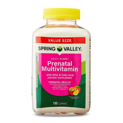 Spring Valley Prenatal Multivitamin Gummies with DHA and Folic Acid, 190 Count