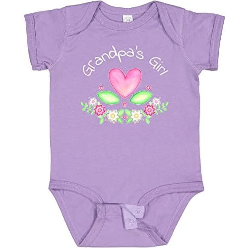 inktastic Grandpa's Girl- Heart Flowers Baby Bodysuit