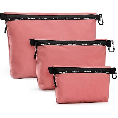 Haimont 3 Sets Zipper Pouch Travel Packing Bags for Toiletry, Makeup, Cosmetic Accessory, Tool, Small Organizer Bag, Water Resistant