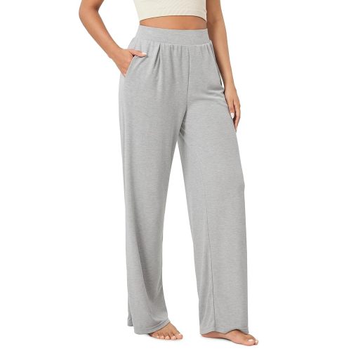 ODODOS Drapey Soft Wide Leg Pants for Women High Waist Casual Relaxed Lounge Pants with Pockets-29 Inseam