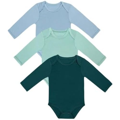 Rayon of Bamboo Baby Bodysuit, Long Sleeve Bodysuits for Boys Girls Infant Soft Clothes 0-24 Months