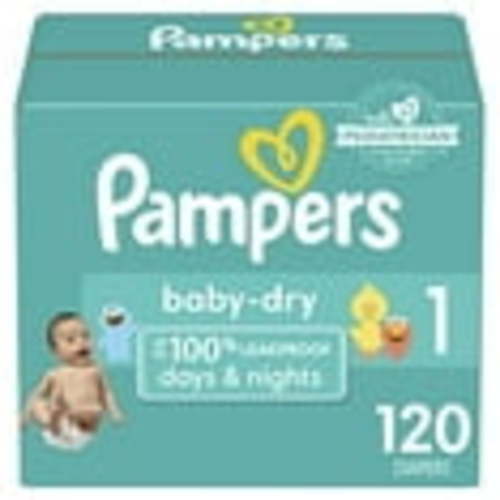 Diapers Newborn/Size 1 (8-14 lb), 120 Count - Pampers Baby Dry Disposable Baby Diapers, Super Pack