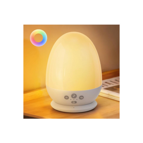 JolyWell Night Light for Kids, Baby Night Light with Sound Machine, RGB Egg Night Light for Nursery, Stepless Dimming, Touch Control, Night Lamp for Kids Bedroom, Safe & Harmless, Eye-Caring