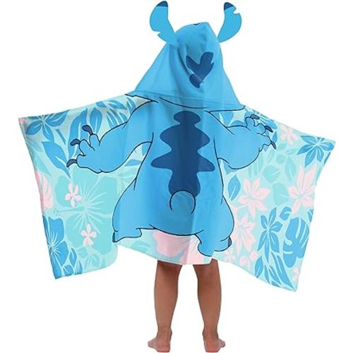 Jay Franco Disney Lilo & Stitch Hooded Bath Towel - Measures 22 x 51 Inches - Soft & Cozy Kids Cotton Pool/Beach Towel
