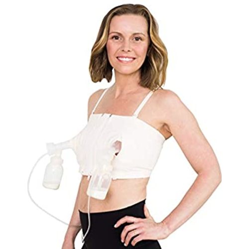 Simple Wishes Signature Hands Free Pumping Bra, USA Company, Comfortable, Adjustable, Supportive, Soft Pink, X-Small/Large