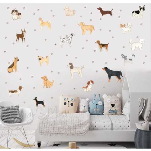 Nursery decals, Dogs decor, Nursery Wall Decals, Dogs Decals, Baby Wall Decor, Kids Decals, puppies Decals, Nursery Decor, Dog wall stickers