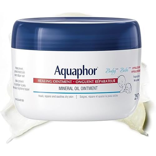 Aquaphor Baby Healing Ointment for Baby's Sensitive Skin, Multipurpose Ointment Helps Prevent Diaper Rash, Fragrance Free, Non Greasy and Non Comedogenic Body Moisturizer, 297g