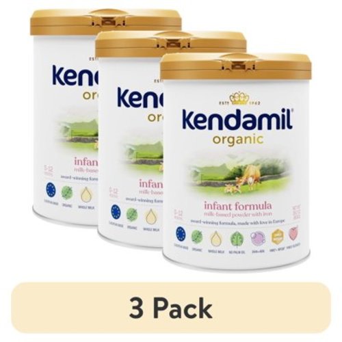 (3 pack) Kendamil Organic Whole Milk Infant Formula Powder, European with HMOs, Prebiotics, No Palm Oil or added Soy, with DHA, Can, 28.2oz