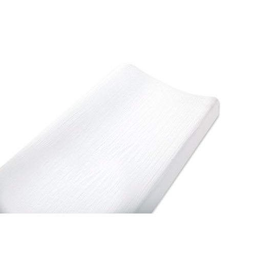 aden + anais Essentials Changing Pad Cover, 100% Cotton Muslin, Super Soft, Breathable, Tailored Snug Fit, Single, Solid White