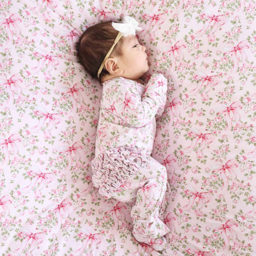 Bows in Bloom Ruffle Zipper Footie