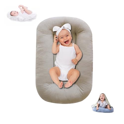 Baby Lounger for Infants Babies 0-12 Months, Bionic Organic Lounger for Baby, Soft Cotton Breathable Infant Floor Seats & Loungers for Newborn Baby Shower Gifts