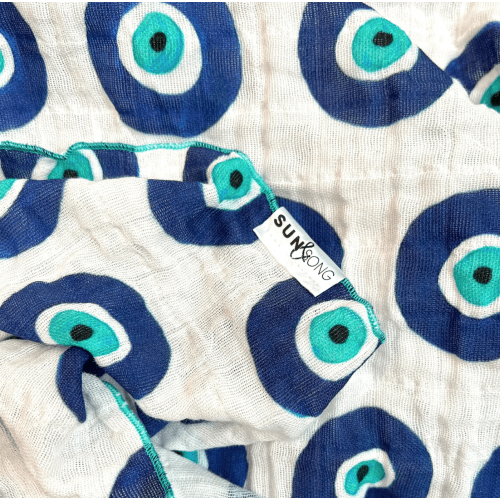 Evil Eye Organic Cotton Muslin Baby Blanket