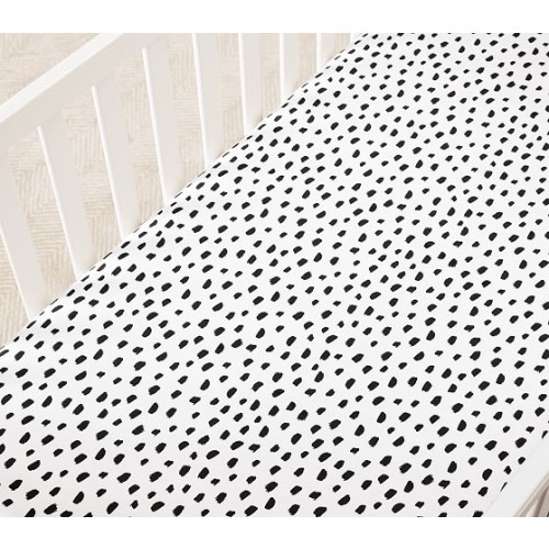 Brushstroke Dot Organic Crib Fitted Sheet
