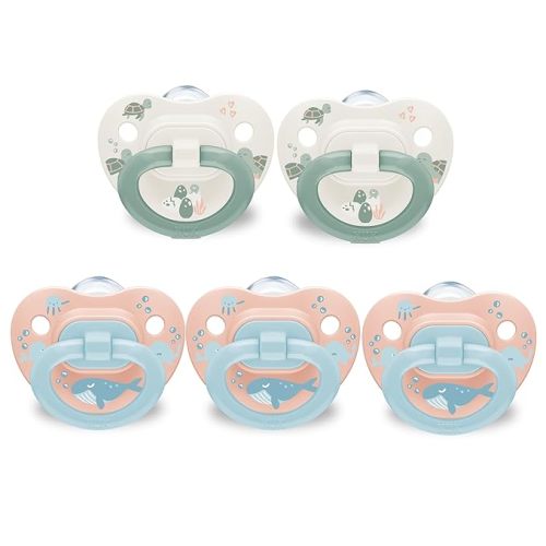 NUK Orthodontic Pacifiers, 6-18 Months, 5 Pack, Timeless Collection, Amazon Exclusive