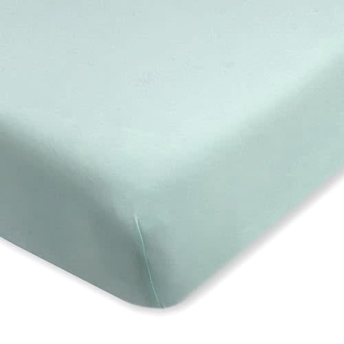 Burts Bees Baby Solid Fitted Crib Sheet Organic Cotton BEESNUG - Heather Grey, Fits Unisex Standard Bed and Toddler Mattress, Infant Essentials, 52 x 28 Inch 1-Pack