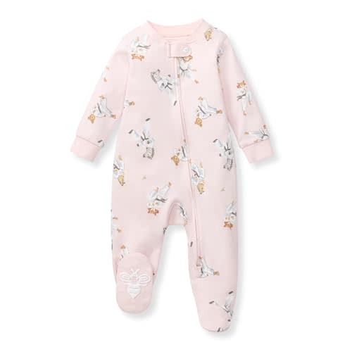 Burt's Bees Baby Girls' Organic Cotton Sleep and Play Footed Pajamas