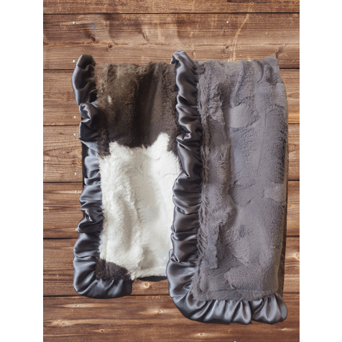 Brownie Calf Minky and Gray Hide Minky Western Lovey