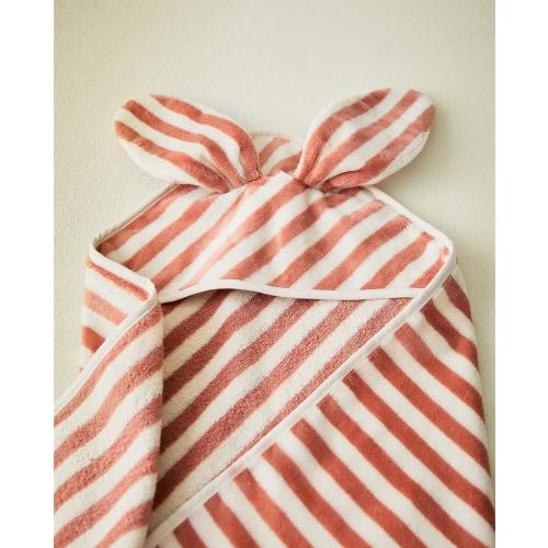 CHILDREN’S STRIPED VELOUR HOODED TOWEL | Zara Home United States of America