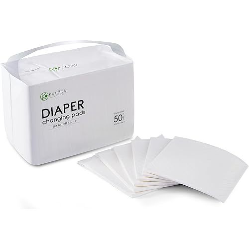 Disposable Changing Pads for Baby, 50 Pack Disposable Changing Pad Liners, Waterproof Disposable Underpads, Ultra Absorbent Super Soft Breathable Diaper Changing Mat 13 x 18 in