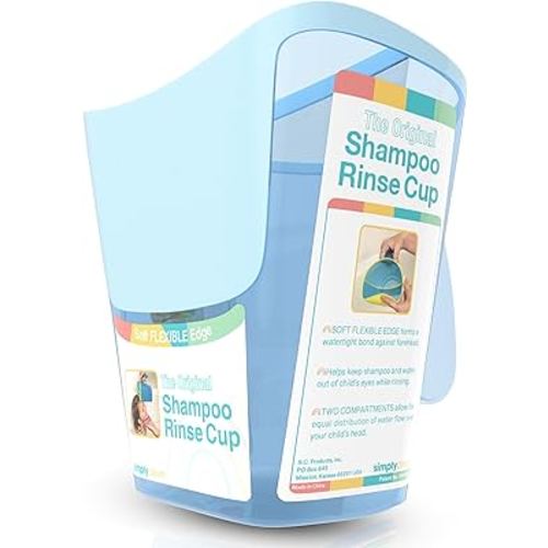 Shampoo Rinse Cup for Kids | Baby Bath Pail | Tear Free Baby Rinser Pail - Three Color Choices