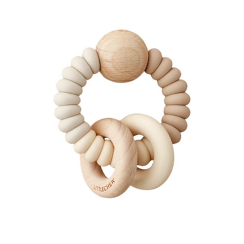 Wood and Silicone Teether Toy - Oat