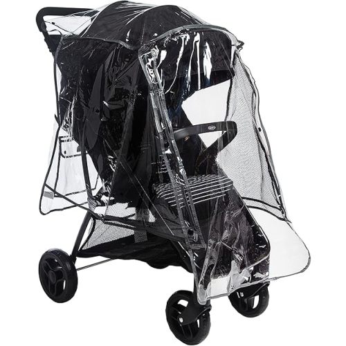 Graco Universal Baby Stroller Plastic Rain Cover & Weather Shield, Lightweight Waterproof Weathershield, Clear Vinyl Infant Car Seat Carriage Umbrella, Winter Snow Wind Protection Travel Accessories