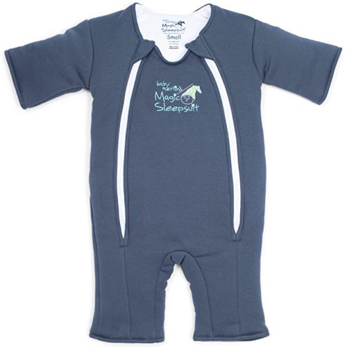 Magic Sleepsuit Baby Merlin's 100% Cotton Baby Transition Swaddle - Baby Sleep Suit - Night Sky colour- for 3-6 Months baby - Small (12-18 lbs) - Navy Blue