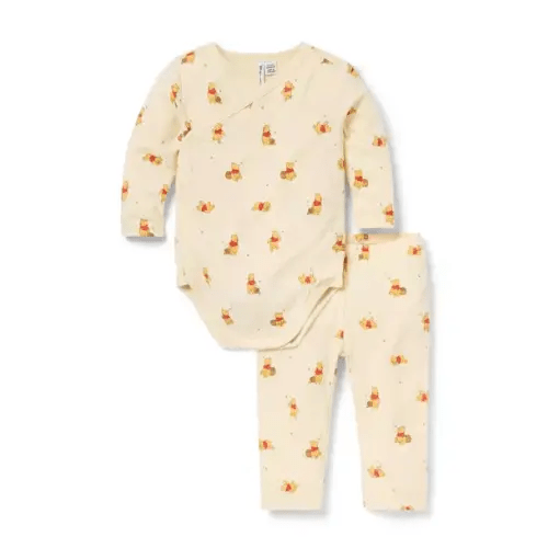 Baby Pale Yellow Winnie the Pooh Disney Winnie The Pooh Baby Wrap Matching Set by Janie and Jack