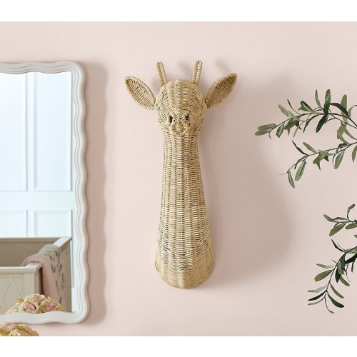 AERIN Rattan Giraffe Wall Decor
