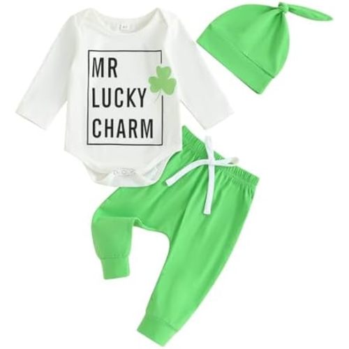 Twopumpkin My First Christmas Baby Boy Outfit Newborn Santa Baby Romper Bodysuit+Striped Pants+Hat Infant Clothes Set