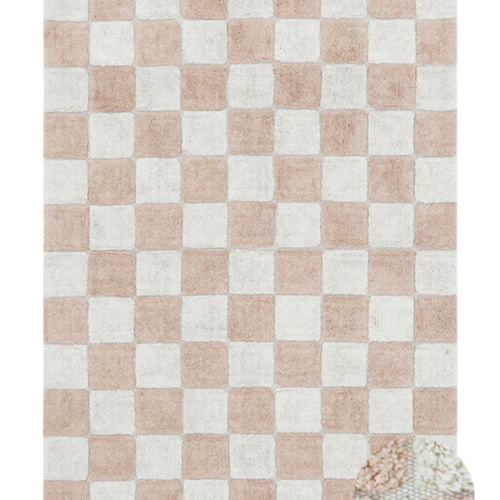 WASHABLE RUG KITCHEN TILES ROSE
