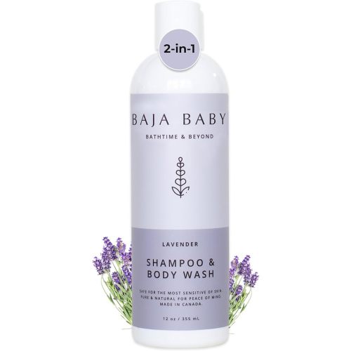 Baja Baby Lavender Shampoo & Body Wash, 12 oz (Pack of 1) | Organic, Gluten-Free, Vegan, EWG VERIFIED™