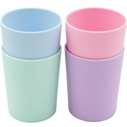 WeeSprout Bamboo Toddler Cups, Organic & Non-Plastic Cup for Big Kids or Baby, 10 oz, Set of 4