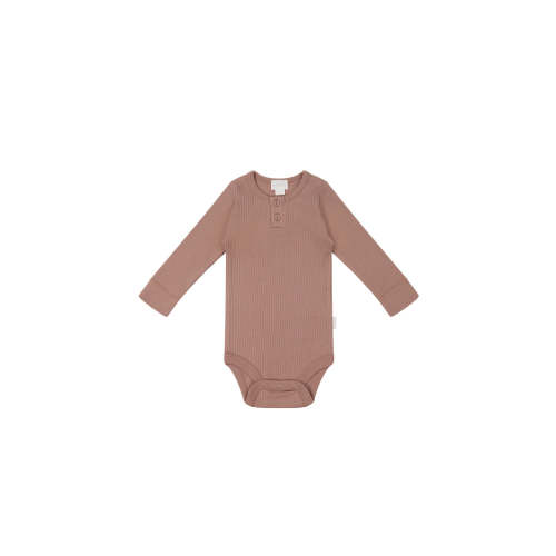 Organic Cotton Modal Long Sleeve Bodysuit - Powder – Jamie Kay USA
