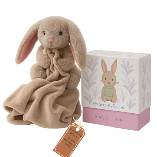 THE SILVER DUCK HOUSE Extra Soft Baby Blanket Plush Bunny (39x27 in) Large & Cozy Security Blanket for Newborns Baby Boys & Baby Girls Ideal Machine Washable Newborn Essential