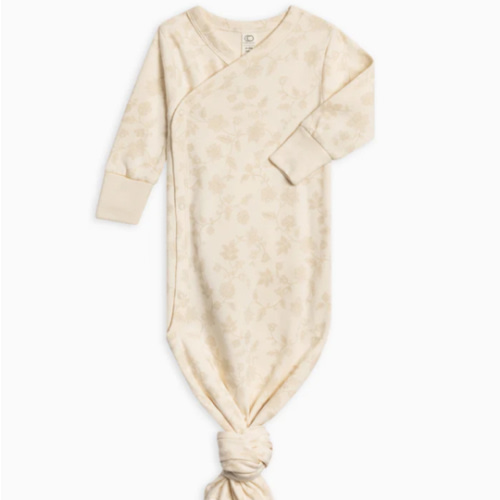 Indy Kimono Gown- Aria Floral / Beige - NB
