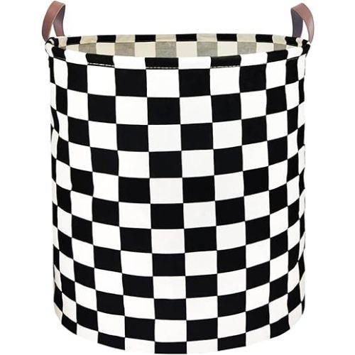 Waterproof Laundry Hamper Collapsible Laundry Basket Leather Handle Laundry Bag Large Clothes Storage Toy Organization for Bathroom Bedroom Laundryroom College Dorms (Hege-002)